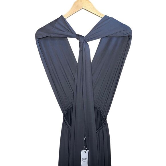 NWT Choies Gray Sleeveless Maxi Wrap Long Dress Size S Open Back Cocktail Party - Picture 6 of 11